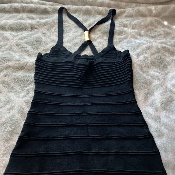 Twenty One Black Bodycon Y2K Tunic Mini Dress-Size S/P - Picture 3 of 9